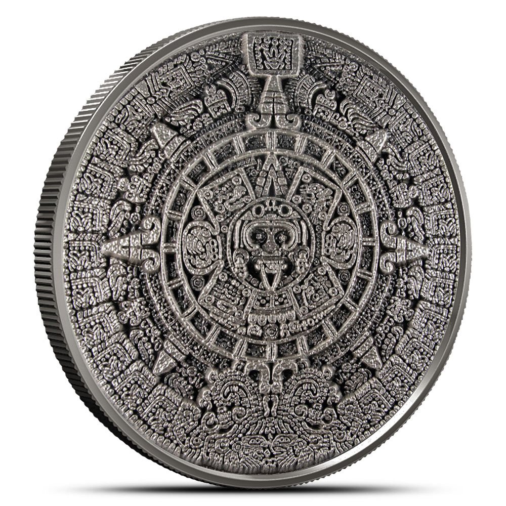 1 Kilo Silver Aztec Sun Stone Stacker New - Provident Metals™